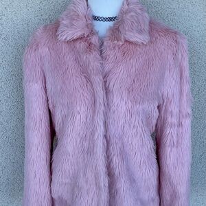 Winter Jacket, Pink Faux Fur. Small. Winter sale!